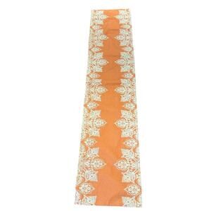 Nicole Miller Home Rust with Ivory Embroidered Table Runner 16 x 72